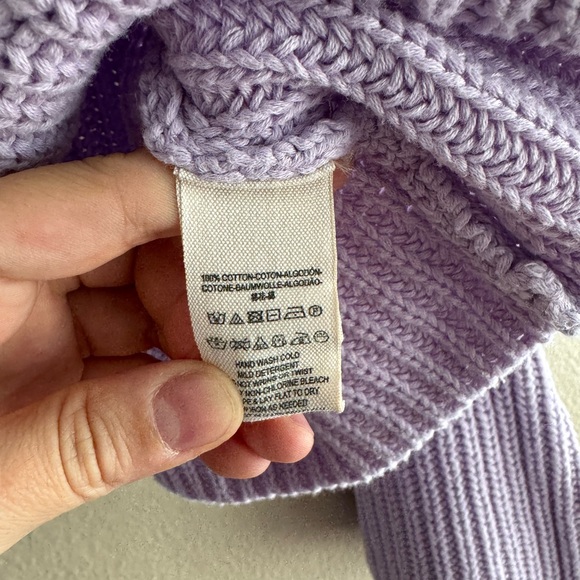 Free People Damsel Lavender Belle Sleeved Vneck Knit Pullover Sweater - small - Picture 7 of 12